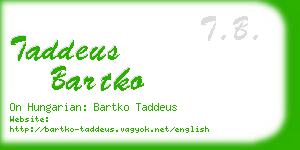 taddeus bartko business card